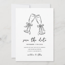Minimalistisk Handritad Whimsical Kladde Spara Dat Datumet