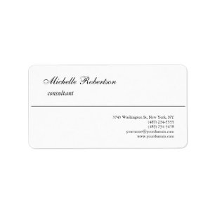 Minimalistisk handskrift av svartvit platt adressetikett