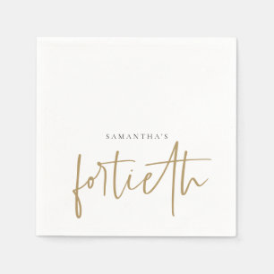 Minimalistisk handskrift Guld Stil Namn 40 Pappersservett