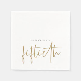 Minimalistisk handskrift Guld Stil Namn 50 Pappersservett