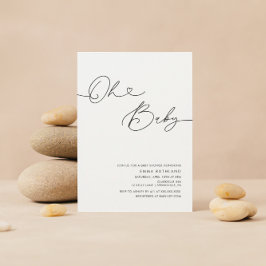 Minimalistisk handskriven babystövel för hjärt-inv inbjudningar