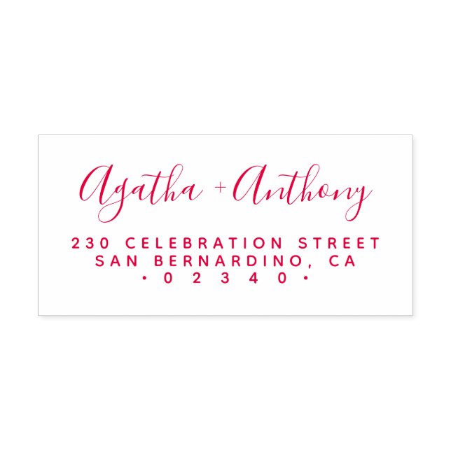Minimalistisk handskriven Bröllop-Returadress Självfärgande Stämpel (Design)
