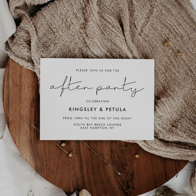 Minimalistisk handskriven bröllopsafterfest inbjudningar (Minimalist handwritten wedding after party invitation)