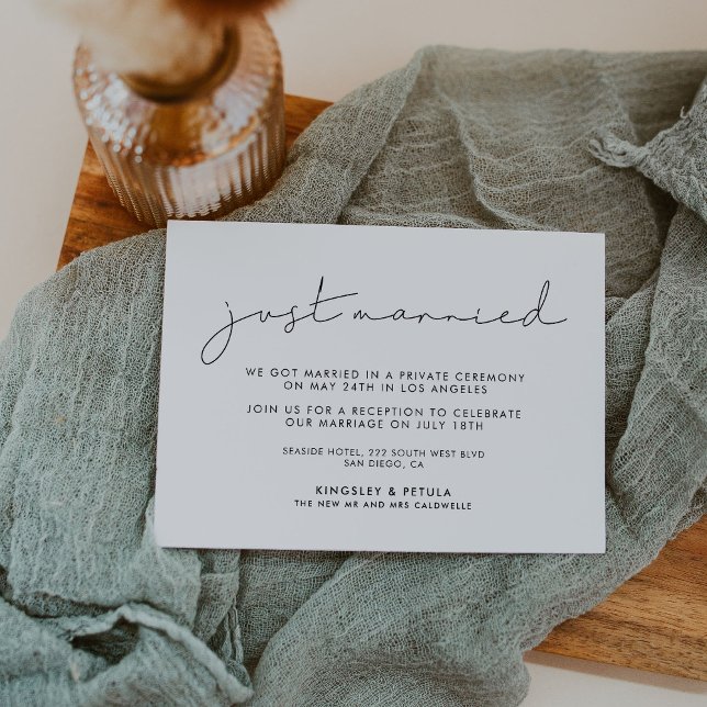 Minimalistisk handskriven Bröllopsannons Inbjudningar (Minimalist handwritten Just married announcement)