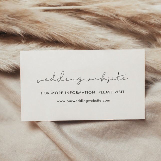 Minimalistisk handskriven bröllopssajt-kort tilläggskort (Minimalist handwritten wedding website card)