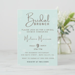 Minimalistisk handskriven brunt bröllopsbrunch inbjudningar