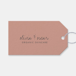 Minimalistisk handskriven Dusty Rose affärsetikett Presentetikett