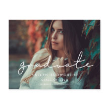 Minimalistisk handskriven examensfotoavisering