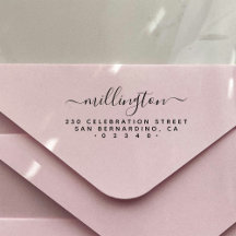 Minimalistisk handskriven familje-Returadress i Na