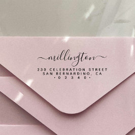 Minimalistisk handskriven familje-Returadress i Na Självfärgande Stämpel