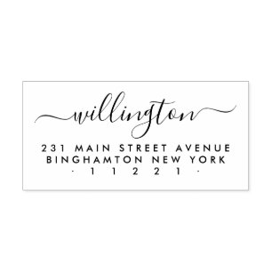 Minimalistisk handskriven familje-Returadress i Na Stämpel