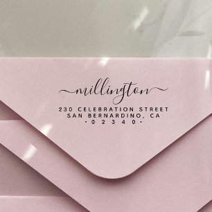 Minimalistisk handskriven familje-Returadress i Na Stämpel