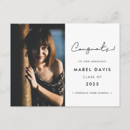 Minimalistisk handskriven Grattis foto Vykort