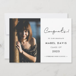 Minimalistisk handskriven Grattis, fotokort Meddelande