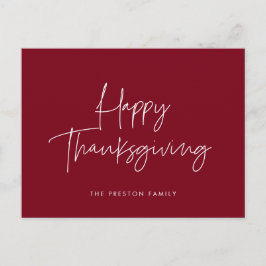 Minimalistisk handskriven Happy thanksgiving Vykort