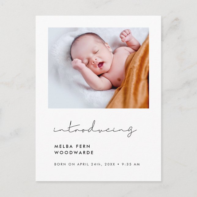 Minimalistisk handskriven introduktion av fotot fr vykort (Framsida)