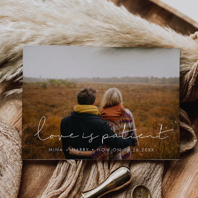 Minimalistisk handskriven Kärlek är patientuppdate Vykort (Skapare uppladdad)