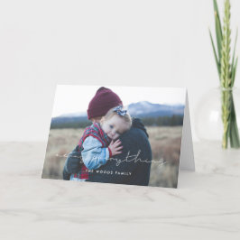 Minimalistisk handskriven merry-allt-foto helgkort