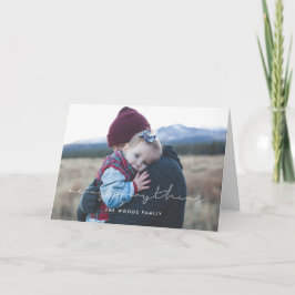 Minimalistisk handskriven merry-allt-foto helgkort