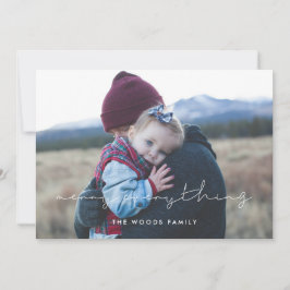 Minimalistisk handskriven merry-allt-foto julkort