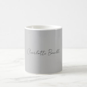 Minimalistisk handskriven Namn Grått Kaffemugg