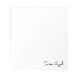 Minimalistisk handskriven Namnteckning skript Anteckningsblock