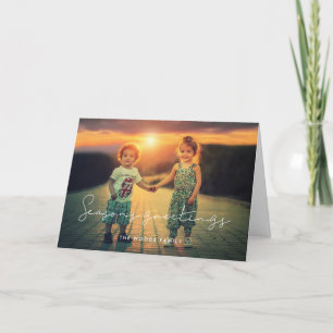 Minimalistisk handskriven säsongsfoto helgkort
