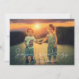 Minimalistisk handskriven säsongsfoto julkort