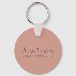 Minimalistisk handskriven script dammig rosa föret nyckelring