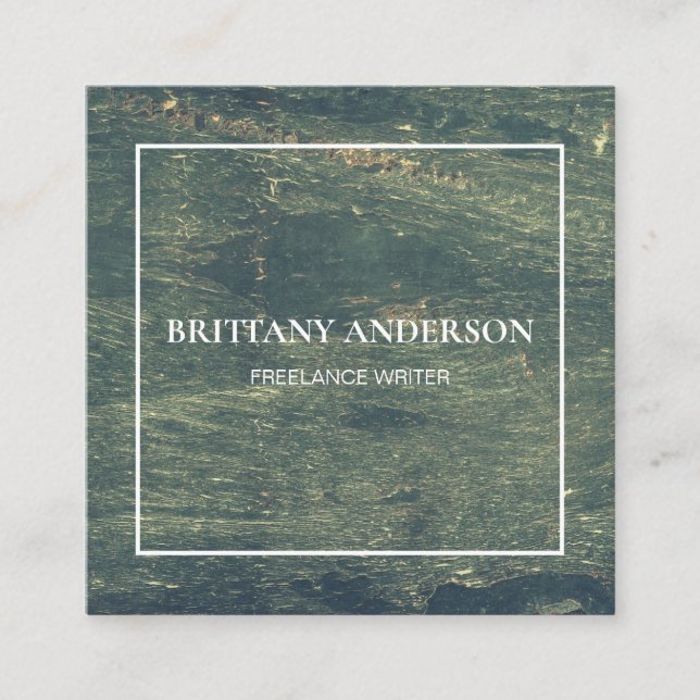 Minimalistisk handskriven svart S med modern Profe Fyrkantigt Visitkort (Framsida)