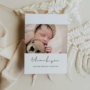 Minimalistisk handskriven tack för baby shower vykort