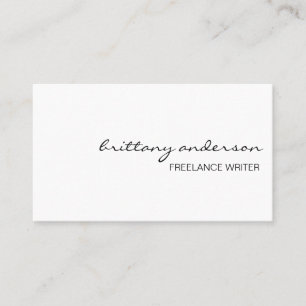Minimalistisk handskriven vit modern Professionell Visitkort
