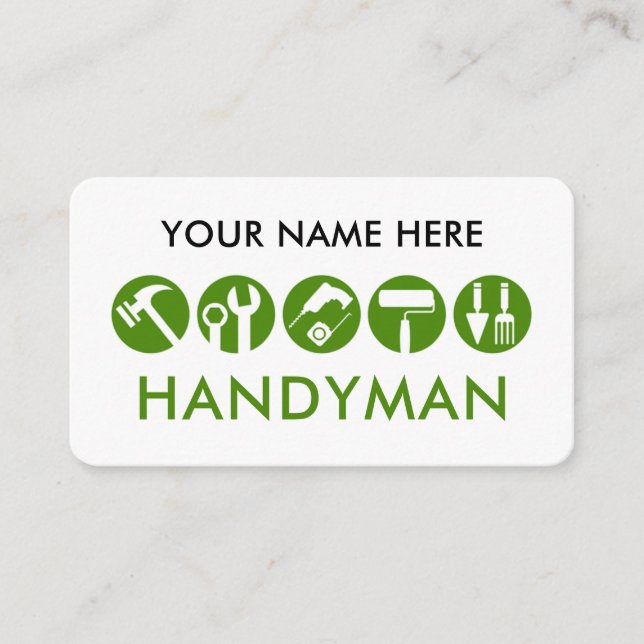 Minimalistisk handyman-verktygsikon visitkort (Framsida)