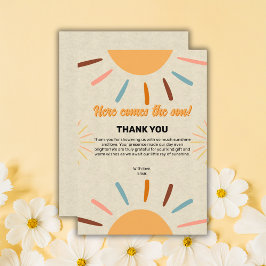 Minimalistisk hantverk Här kommer sonen Baby Showe Tack Kort