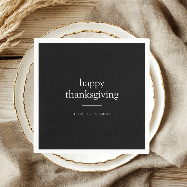 Minimalistisk Happy thanksgiving-Personlig Pappersservett (Skapare uppladdad)