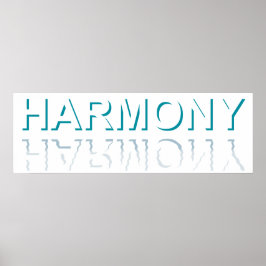 Minimalistisk HARMONI Textvattenreflektion & Skugg Poster