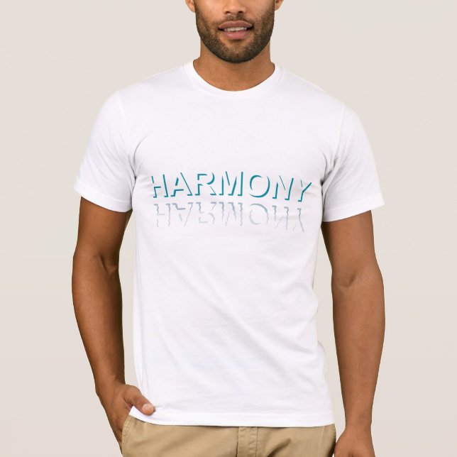 Minimalistisk HARMONI Textvattenreflektion & skugg T Shirt (Framsida)