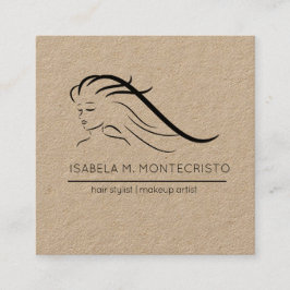Minimalistisk hårstylist fyrkantigt visitkort