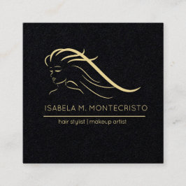 Minimalistisk hårstylist fyrkantigt visitkort