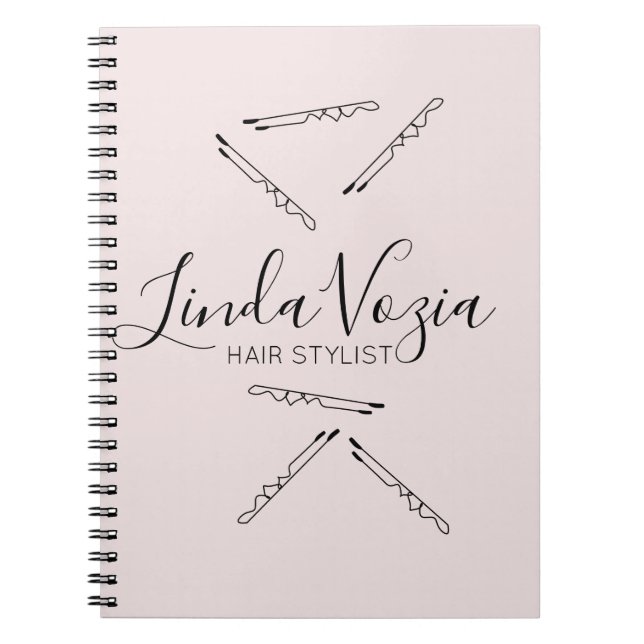 Minimalistisk Hårstylist Linje Konst Hår   Anteckningsbok (Framsidan)