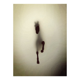 Minimalistisk häst abstrakt häst framträder ur dim fototryck