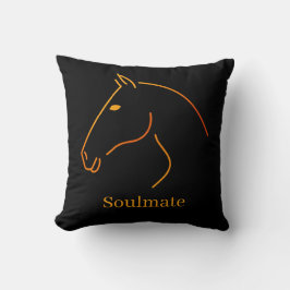 Minimalistisk hästlinjekonst - "Soulmate" Personli Kudde
