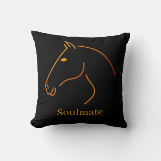 Minimalistisk hästlinjekonst - "Soulmate" Personli Kudde