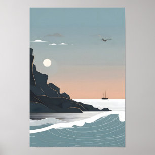 Minimalistisk havsart poster