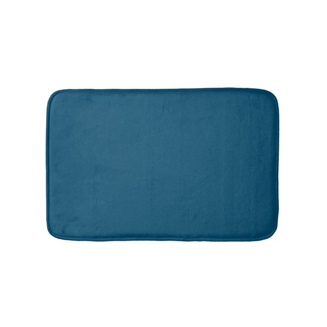 Minimalistisk havsblått fast elegant modern badrumsmatta (Framsidan)