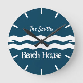 Minimalistisk havskust Vinkar Nautisk kust Rund Klocka