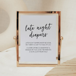 Minimalistisk Hej Baby Modern sena nattblöjor Poster