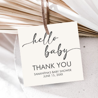 Minimalistisk Hej Bebis Baby Shower Gåvor Etiketter