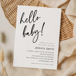 Minimalistisk Hej Bebis Modern Bebis-fest Inbjudningar