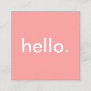 Minimalistisk Hej i koraller Fyrkantigt Visitkort